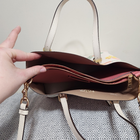 Coach White and Pink Floral Tote Bag - Picture 4 of 4